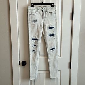 American Eagle Distressed Skinny Jeans, size 2